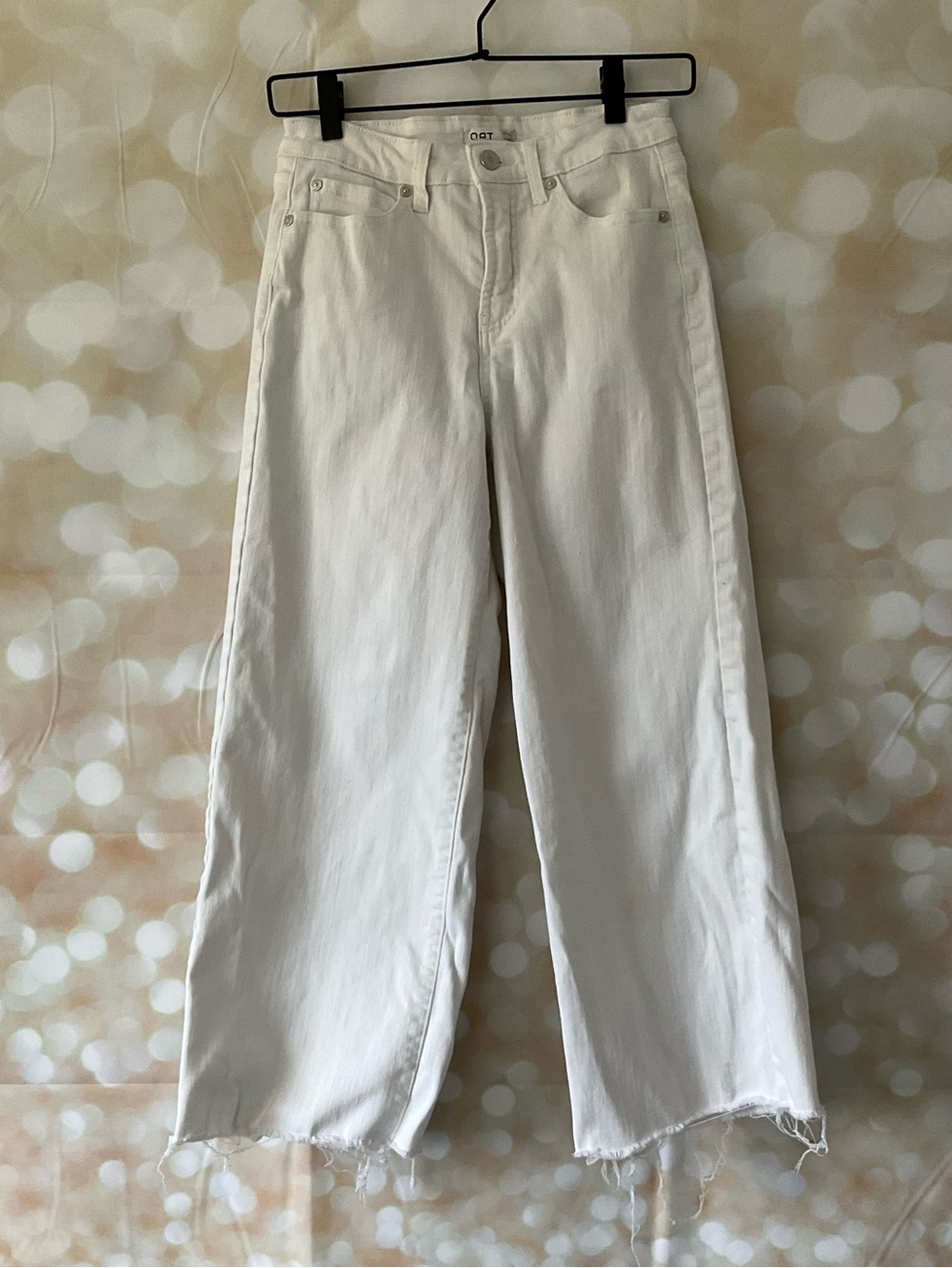 OAT New York White Wide Leg Cropped Jeans